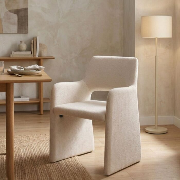 Romi Beige Dining Chair for Modern Homes and Cafés