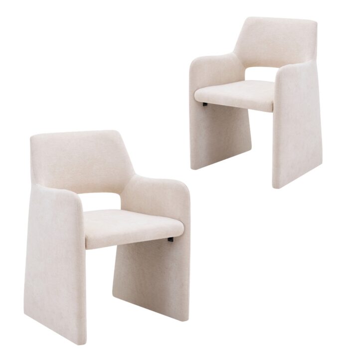 Romi Beige Dining Chairs Set of 2 for Modern or Coastal Interiors