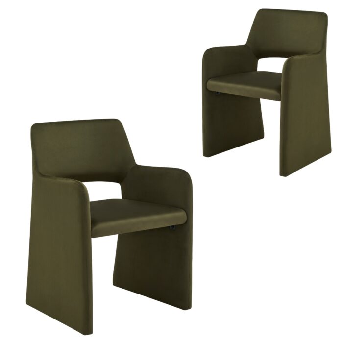 Romi Green Dining Chairs Set of 2 Modern Industrial Style