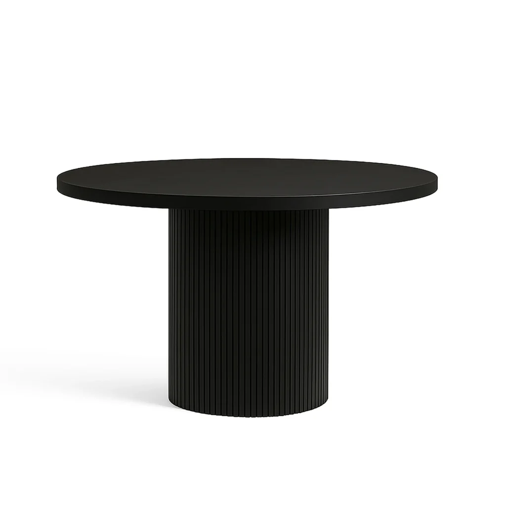 Sonata 1.2m Round Black Dining Table Modern Elegant