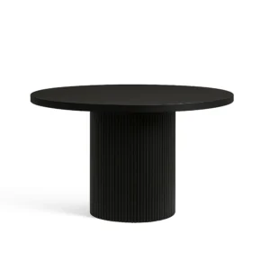Sonata 1.2m Round Black Dining Table Modern Elegant