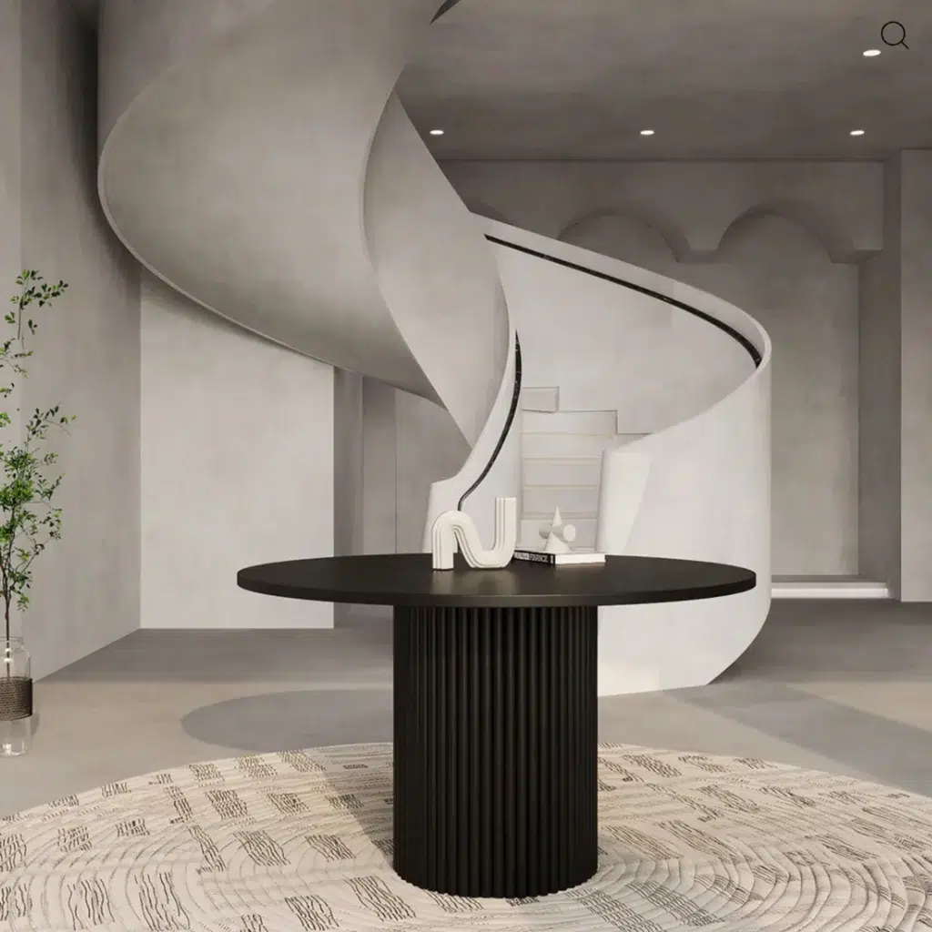 Sonata 1.2m Round Black Dining Table Modern Elegant