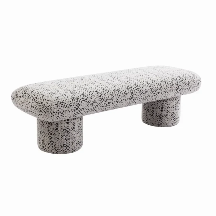 Eleanor Bench Ottoman in charcoal jacquard fabric