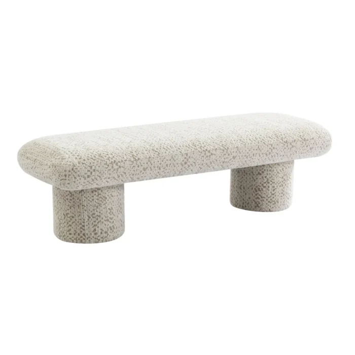 Eleanor Bench Ottoman in Oyster Jacquard fabric