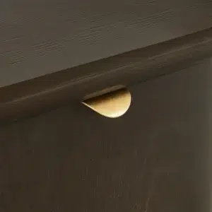 Lina Bedside Table in Smoked Oak with Brass Pulls