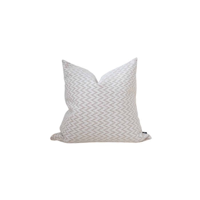 Cooee 55cm Beige White Woven Cushion for Sofa and Bed