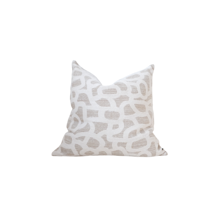 Cove Cushion 55cm in Oat and Natural for Coastal Living Room Decor