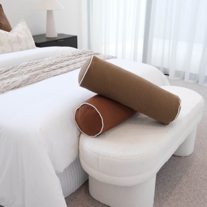 Olin Bolster 55cm Rust White Woven Accent Cushion