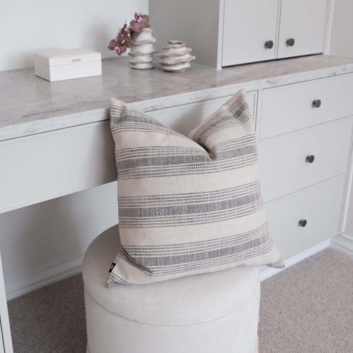 Harbour Cushion 55cm Black Natural Woven Accent Pillow