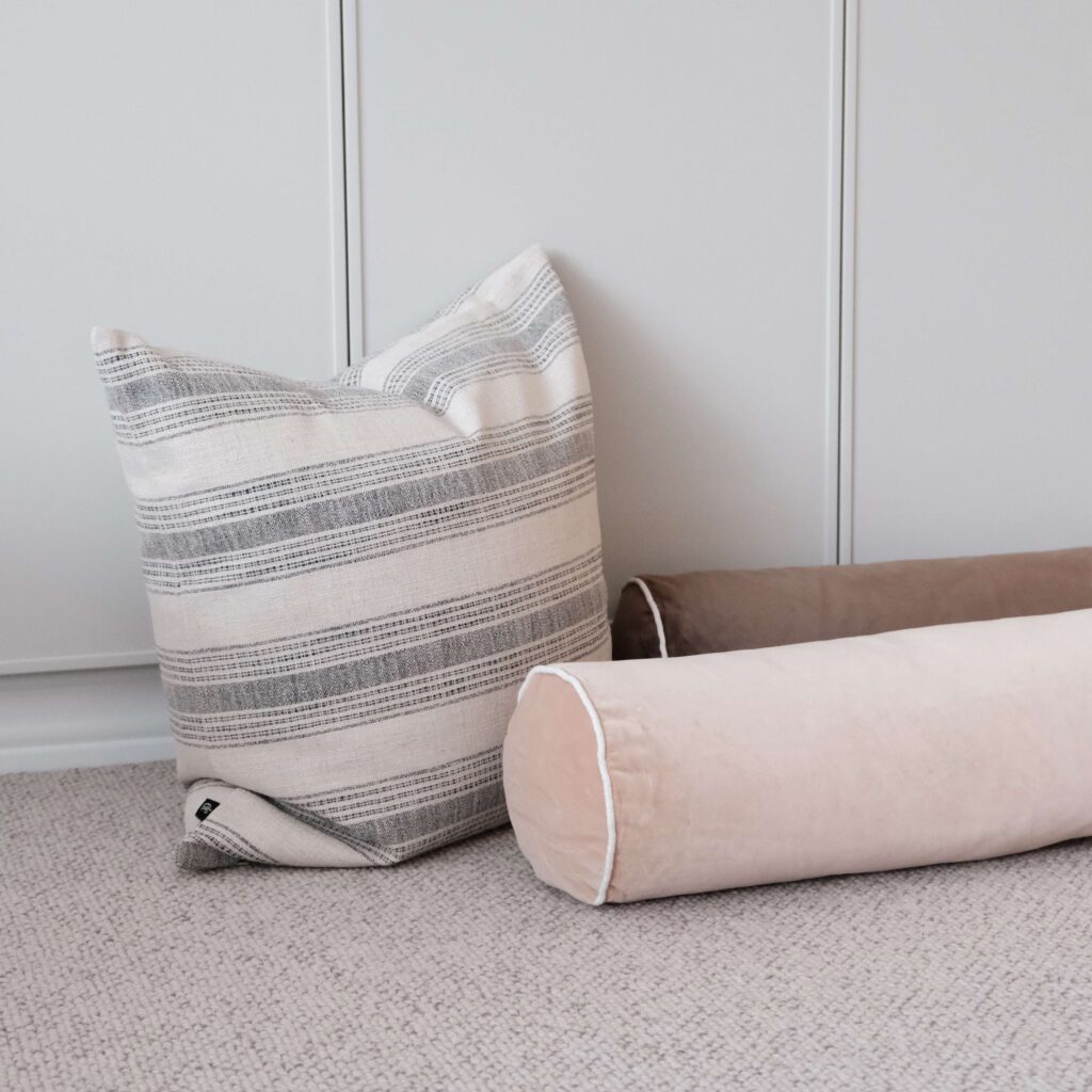 Harbour Cushion 55cm Black Natural Woven Fabric