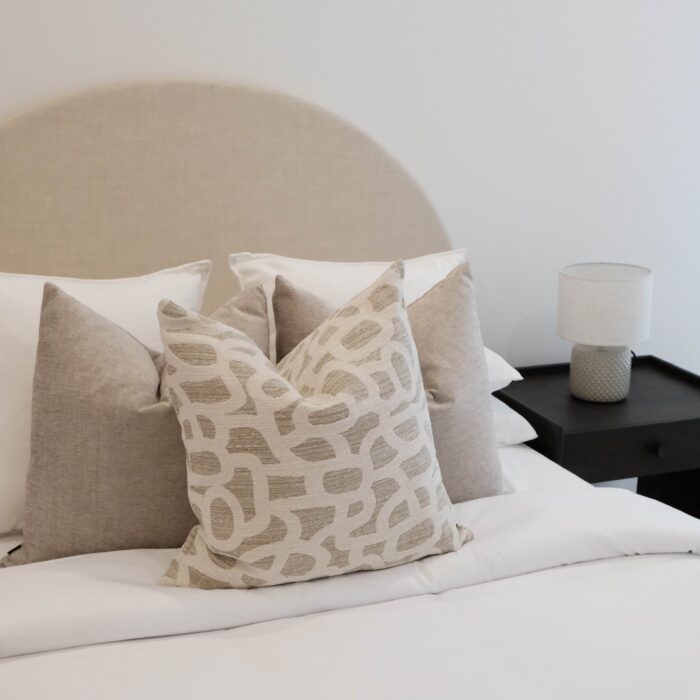 Cove Cushion 55cm in Oat and Natural tones for coastal-inspired decor