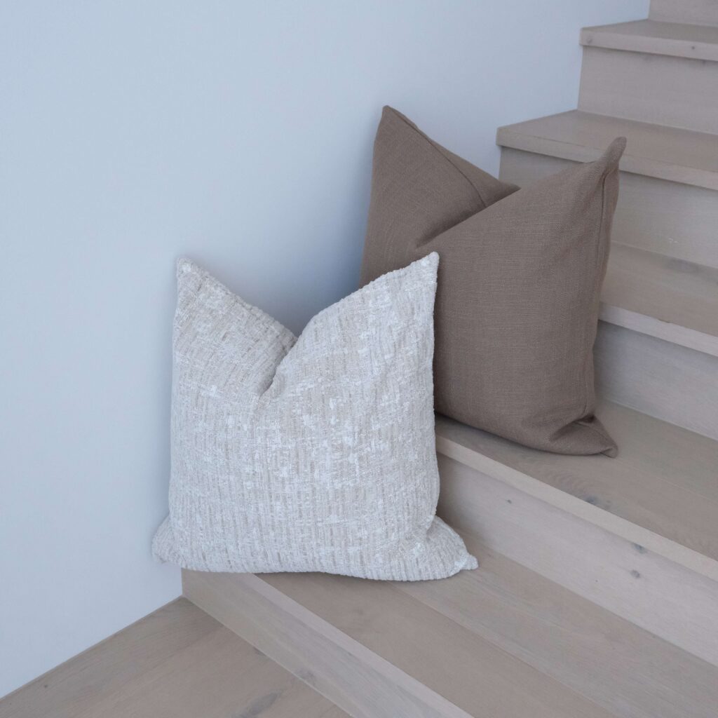 Siena 55cm Brown Woven Cushion for Cozy Neutral Interiors
