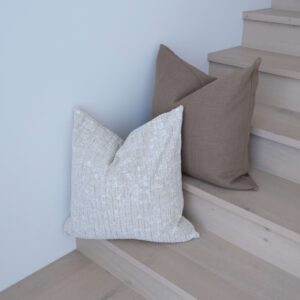 Siena 55cm Brown Woven Cushion for Cozy Neutral Interiors