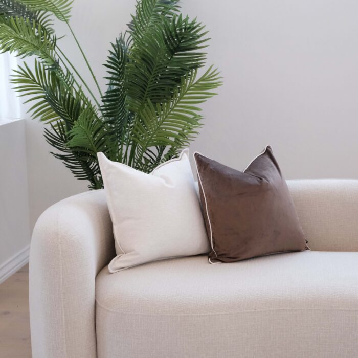 Brown velvet cushion 55cm for luxurious home decor