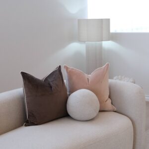 Brown velvet cushion 55cm for sofa and home decor