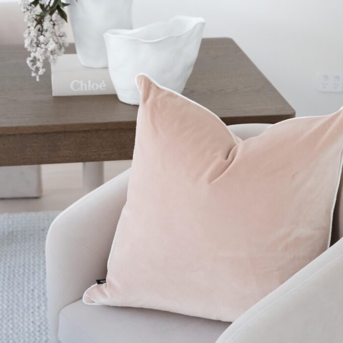 Maison Velvet Cushion 55cm in Sand for Luxe Neutral Decor