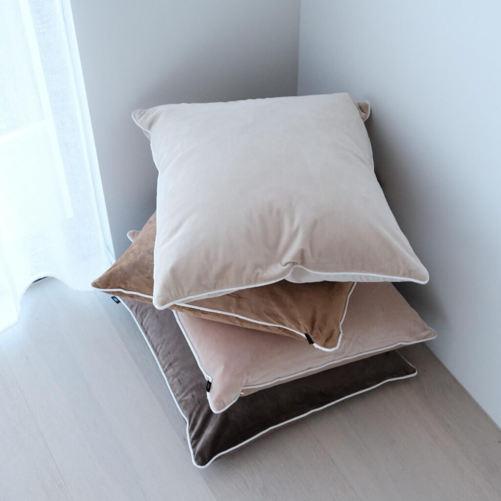 Maison Velvet Cushion 55cm in Warm Toffee Tone