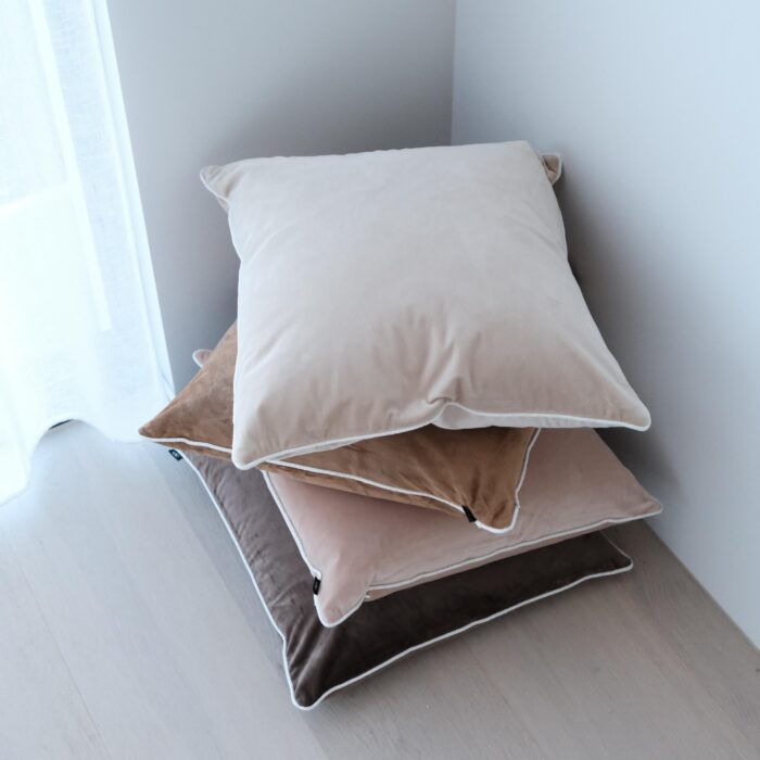 Maison Velvet Cushion 55cm in Warm Toffee Tone