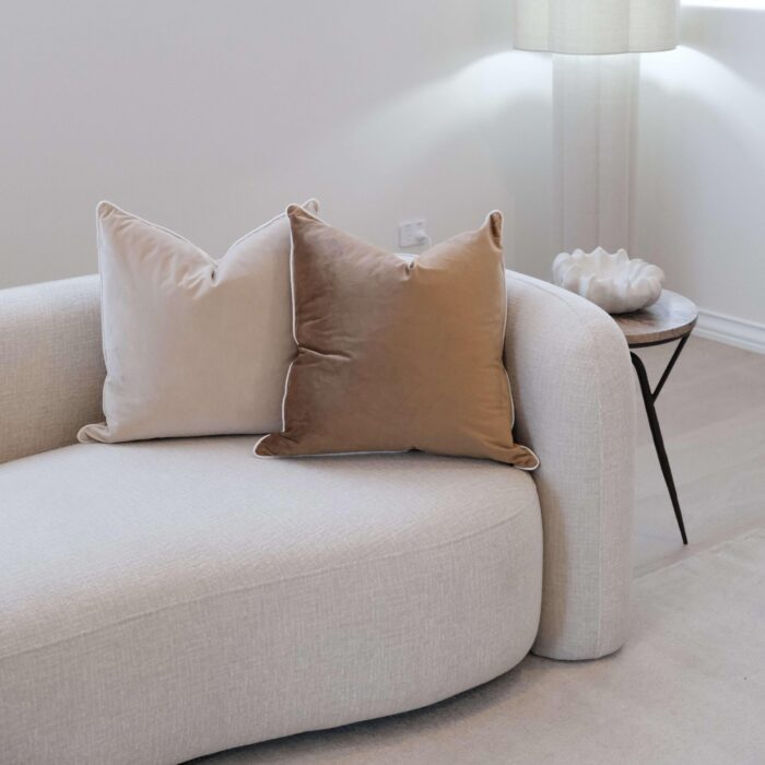 Maison Velvet Cushion 55cm in Toffee for Luxe Home Decor
