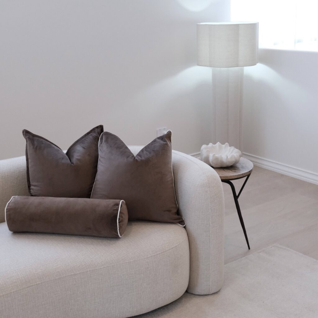 Brown velvet cushion 55cm for sofa and home decor