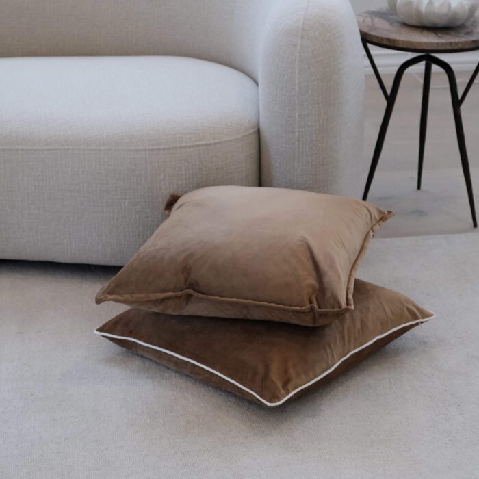 Maison Velvet Cushion 55cm in Toffee for Elegant Home Decor