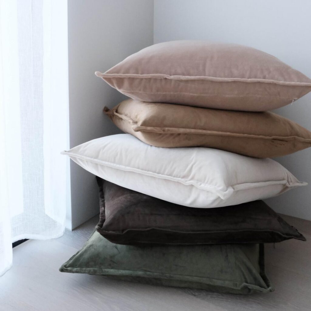 Green velvet cushion 55cm for luxurious home decor