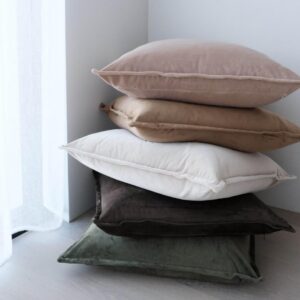 Green velvet cushion 55cm for luxurious home decor