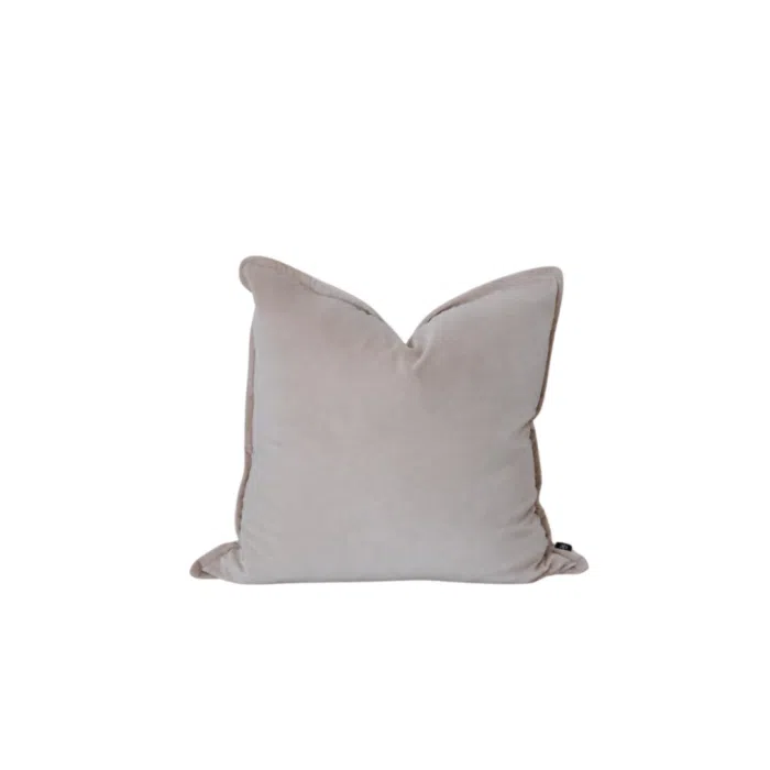 Edge Velvet Cushion 55cm – Beige
