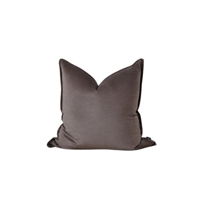 Brown velvet cushion 55cm for sofa and bedroom decor