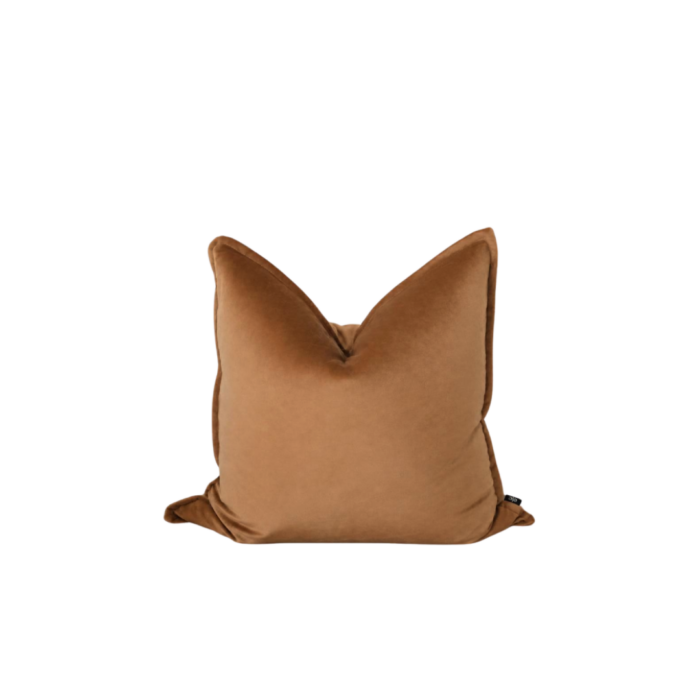 Toffee velvet cushion 55cm for luxurious home decor