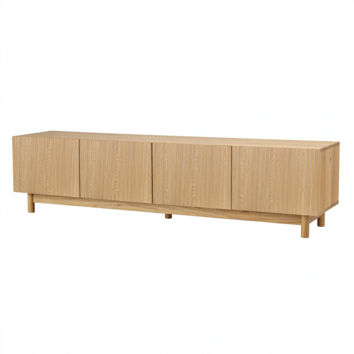 Artiss 180cm Pine TV Unit with Storage Cabinets and Open Shelves