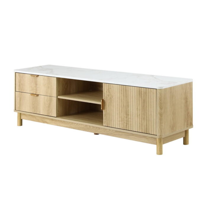 Artiss 150cm Pine TV Unit with Drawers and Open Shelves
