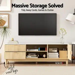 Artiss 150cm Pine TV Unit with Drawers and Shelves