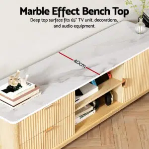 Artiss 150cm Pine TV Unit with Drawers and Open Shelves