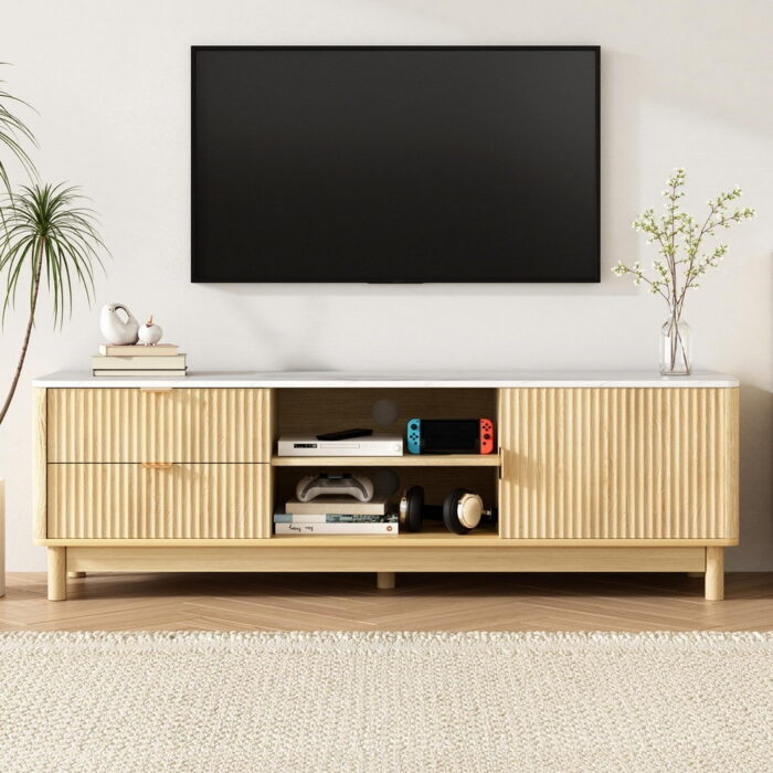 Artiss 150cm Pine TV Unit with Drawers and Shelves