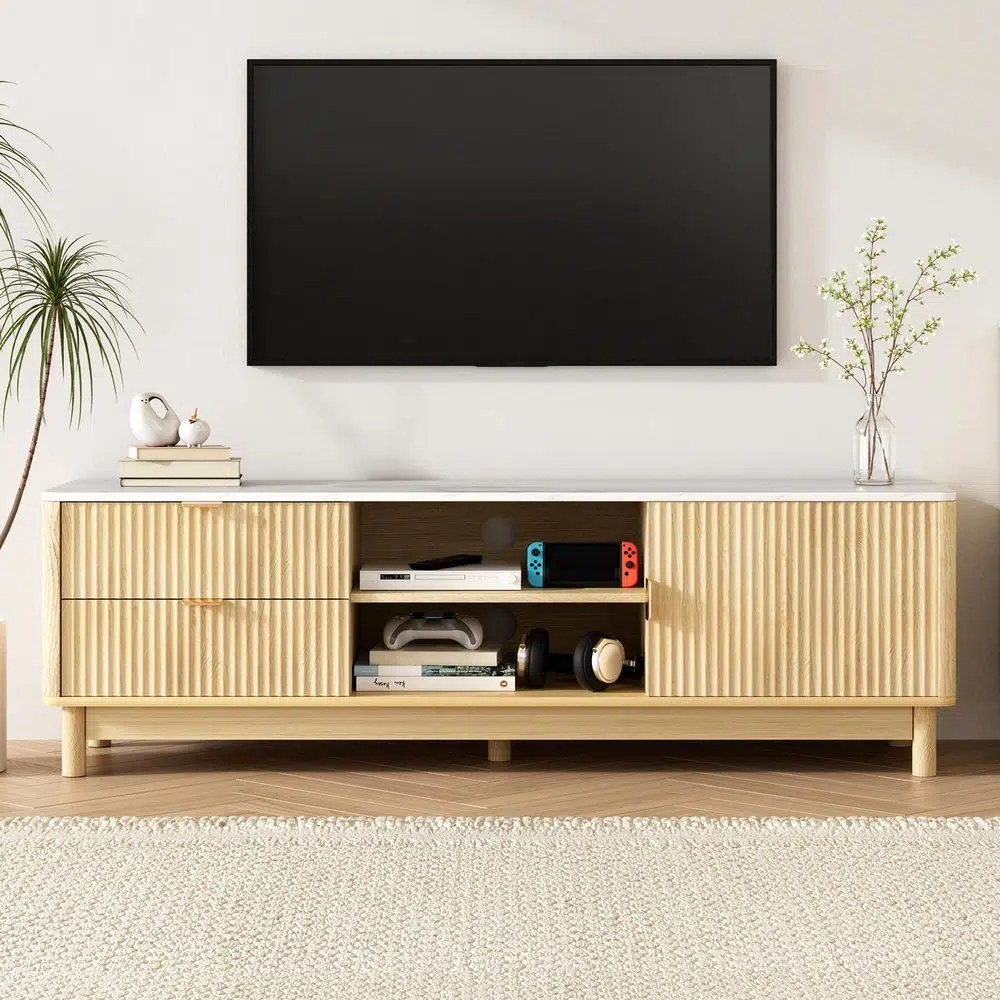Artiss 150cm Pine TV Unit with Drawers and Shelves