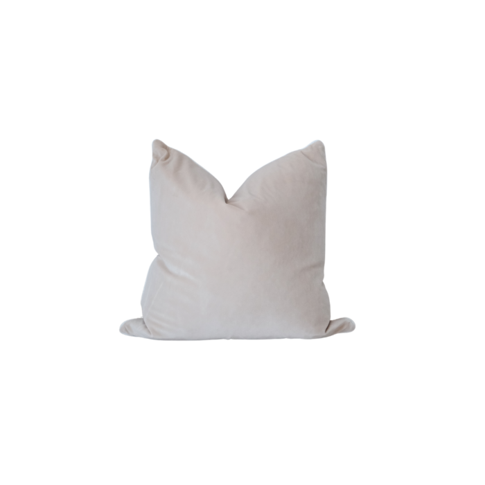 Beige velvet cushion 55cm for sofa and home decor