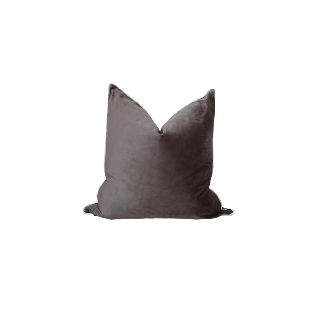Brown velvet cushion 55cm for luxurious home decor