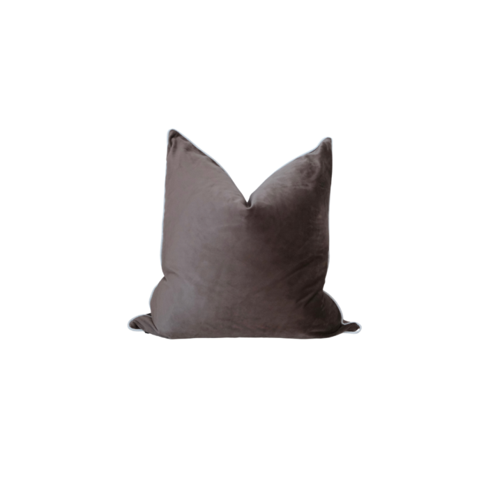 Brown velvet cushion 55cm for luxurious home decor
