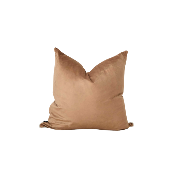 Maison Velvet Cushion 55cm in Toffee for Luxe Home Decor
