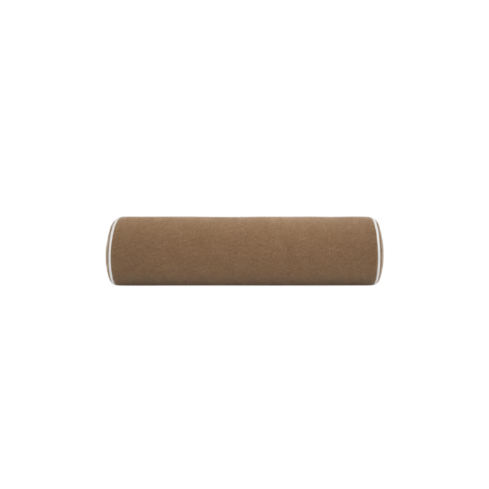 Brown and white striped 55cm bolster cushion for sofa or bed