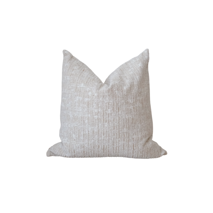 Rivo 55cm Beige Natural Woven Cushion for Sofa and Bed