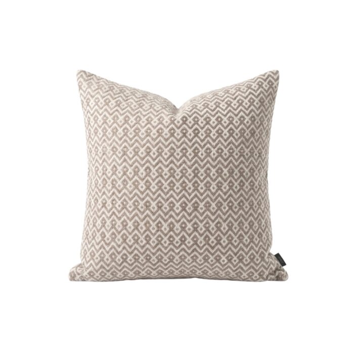 Yarra 55cm Brown Natural Woven Cushion for Sofa and Bed