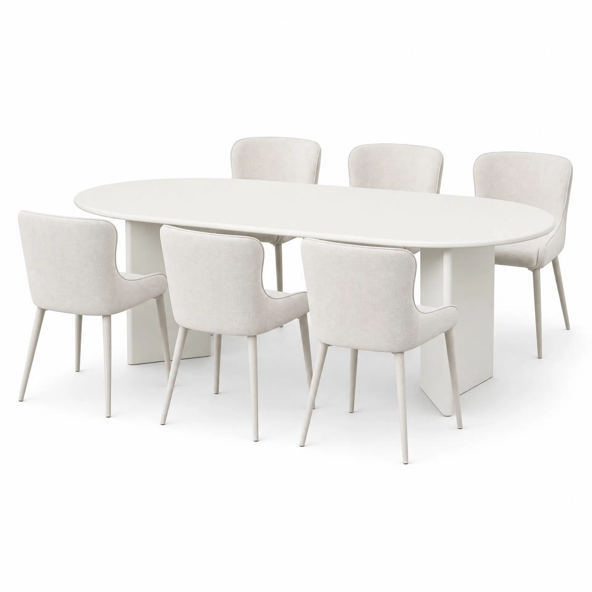 Ovo 180cm Oval Dining Set With 6 Marlow Dining Chairs