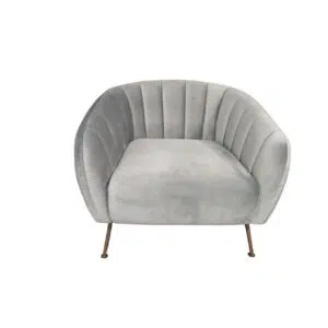 Monet Velvet Accent Chair - Soft Grey