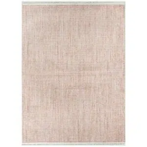 Berno Pink Ivory Loop Stripes Rug