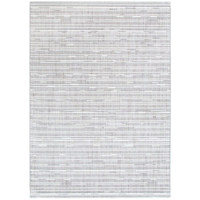 Berno Silver Ivory Loop Lines Rug