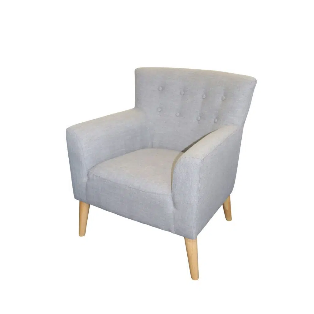 Jett Button Back Armchair - Silver
