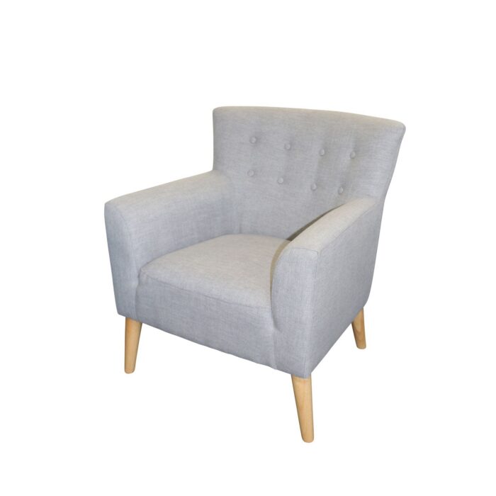 Jett Button Back Armchair - Silver