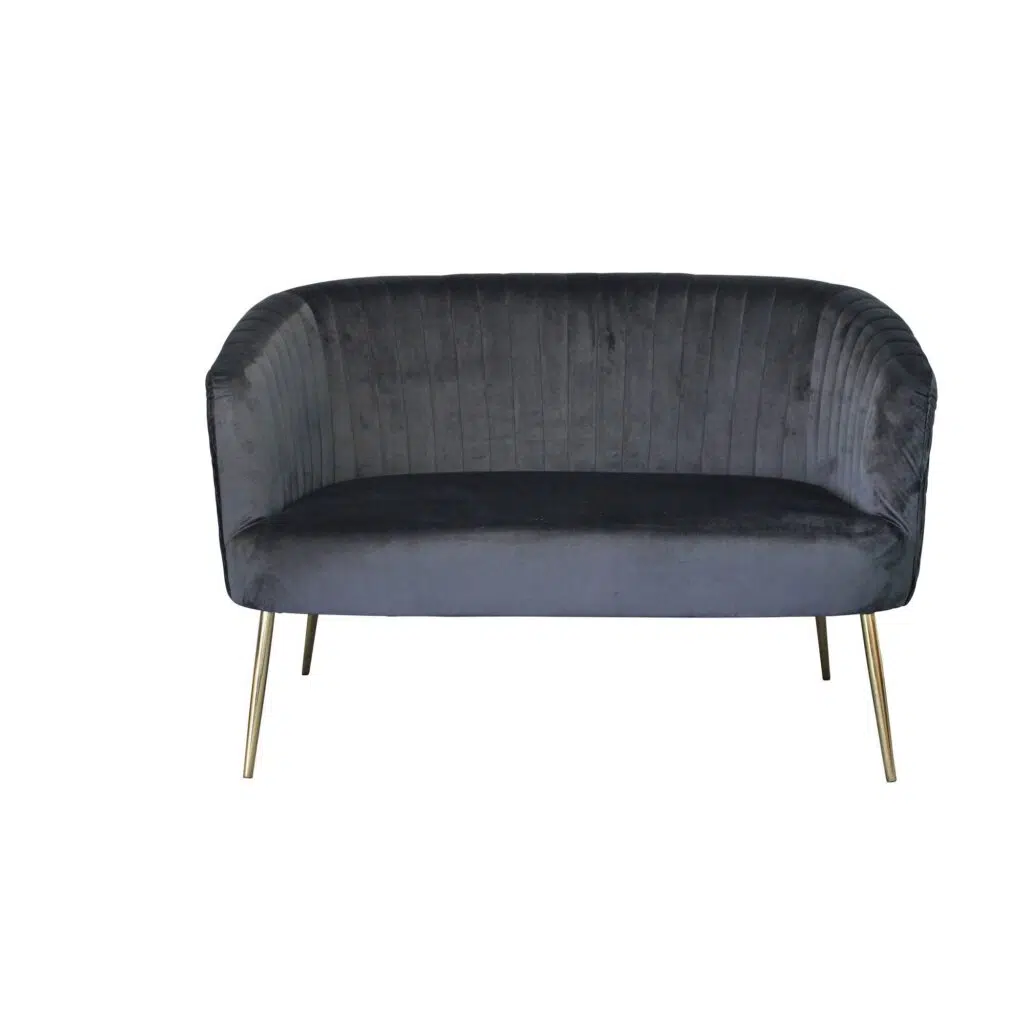 Perla 2 Seater Sofa - Black